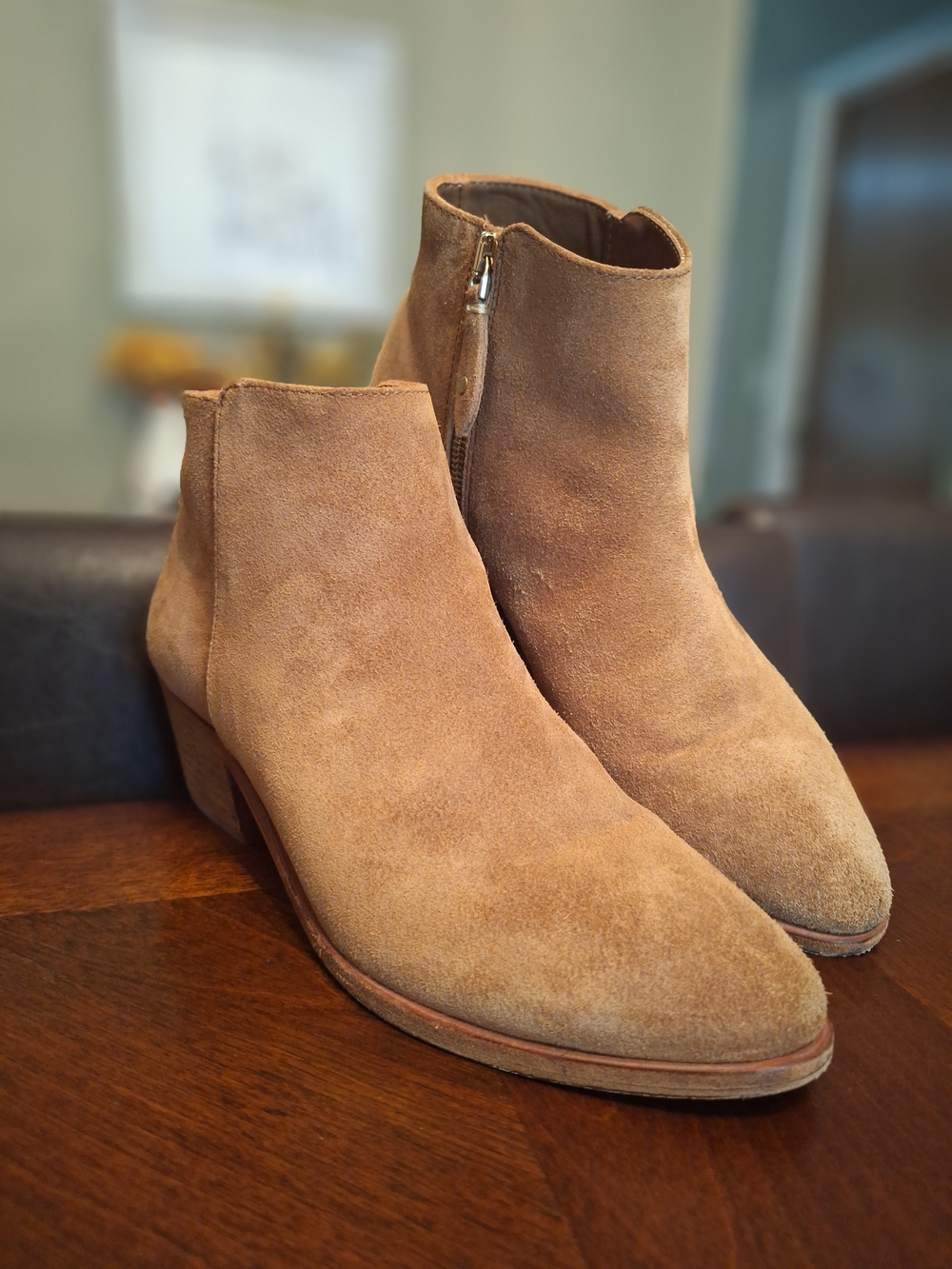 Thursday Boot Company Women's Suede Ankle Booties in Tan 8